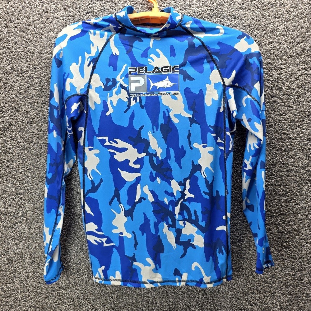 Pelagic Free Dive rashguard in blue camo Longsleeve  Shirt Men Sz XL NWT